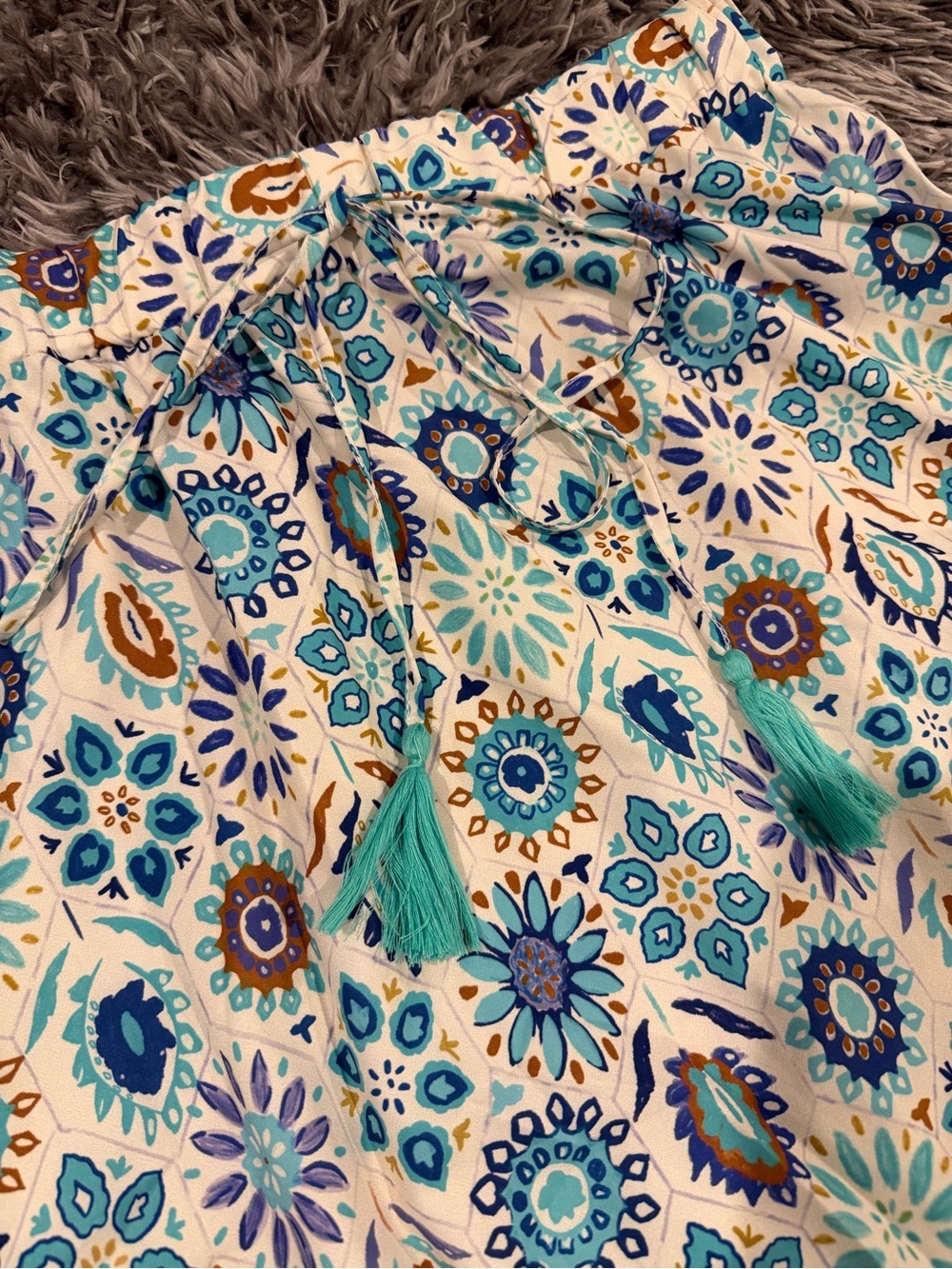 SHEIN Turquoise Floral Tiered Maxi Skirt - Picture 3 of 5
